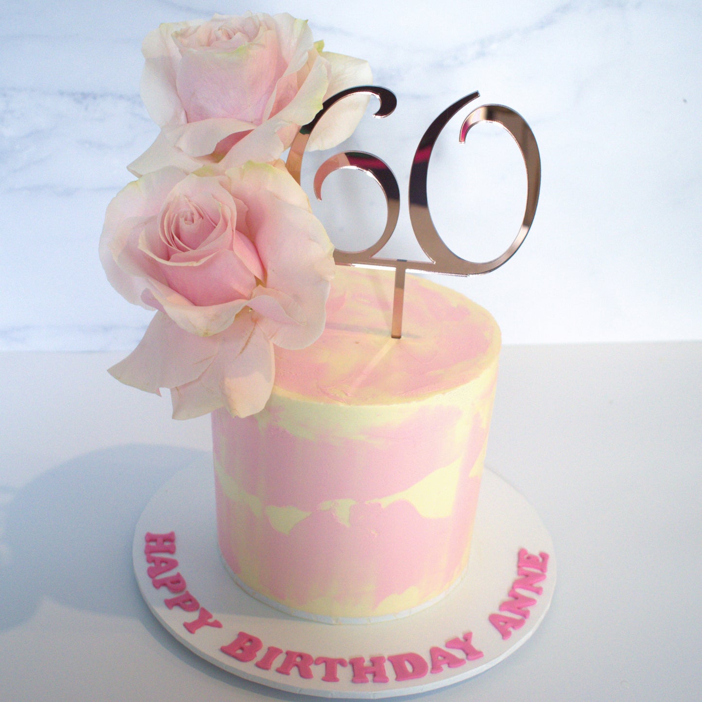 Floral Cake with Topper