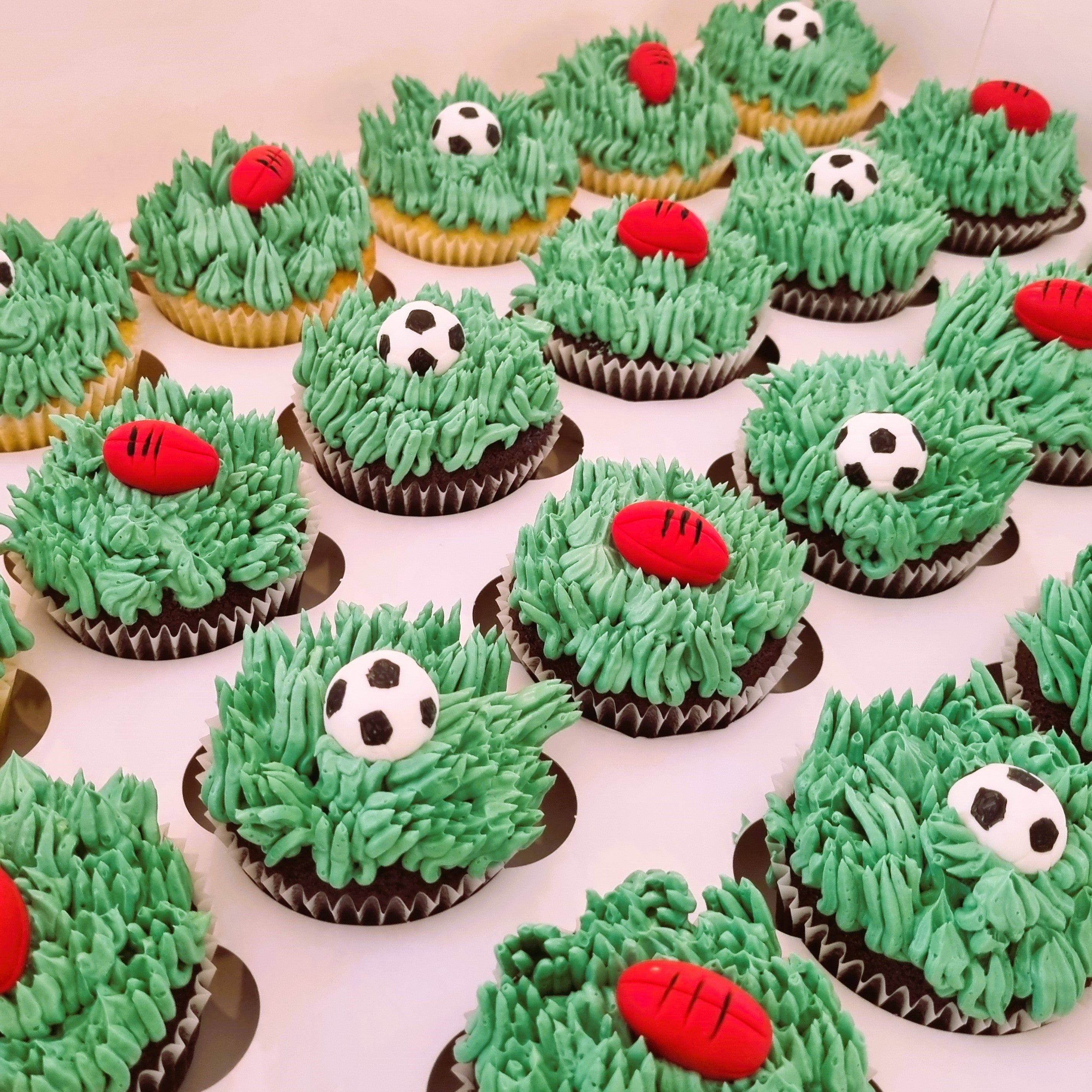 Soccer and Footy Cupcakes