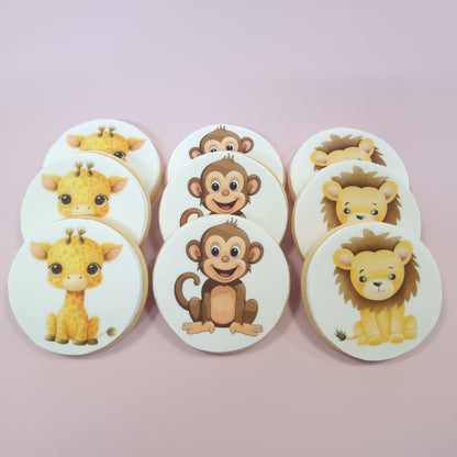 Baby Jungle Animals - Edible Image Cookies