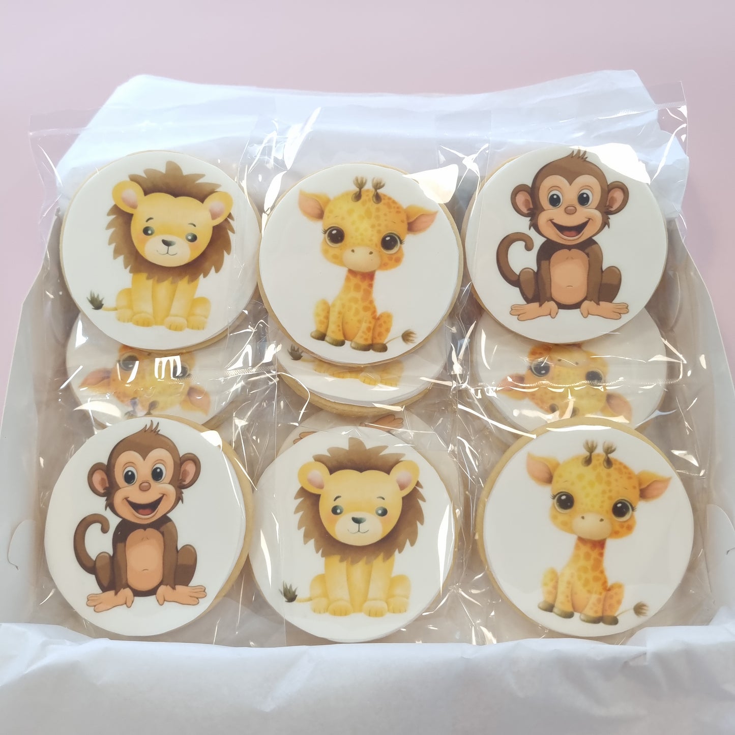 Baby Jungle Animals - Edible Image Cookies