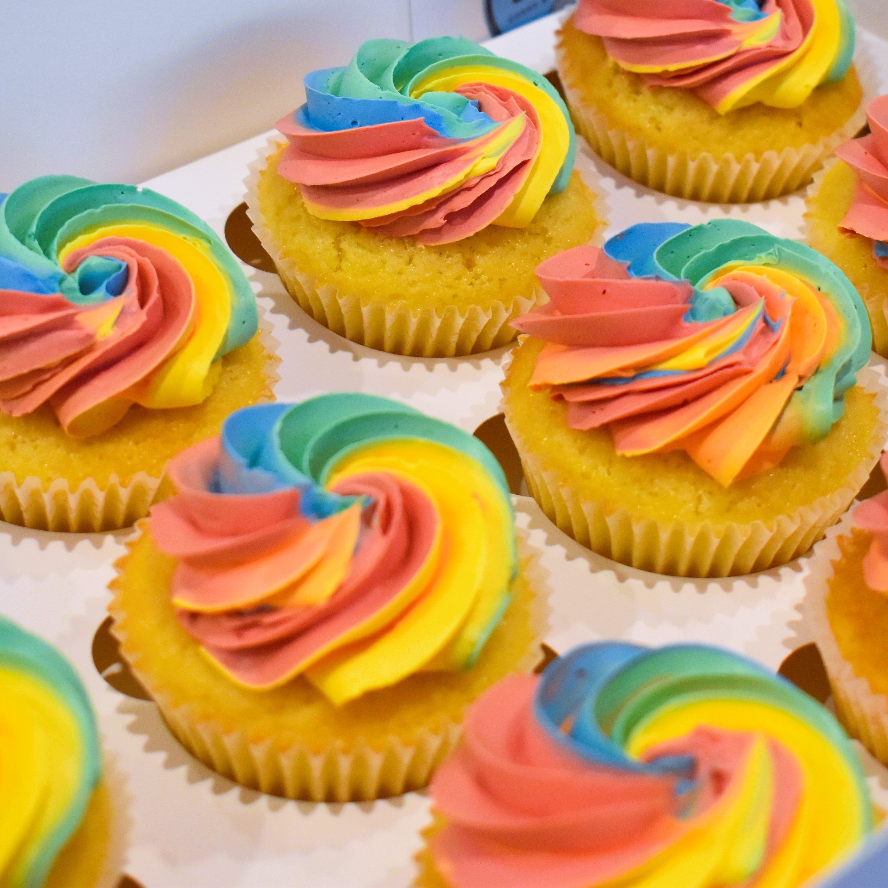 Rainbow Buttercream Swirls