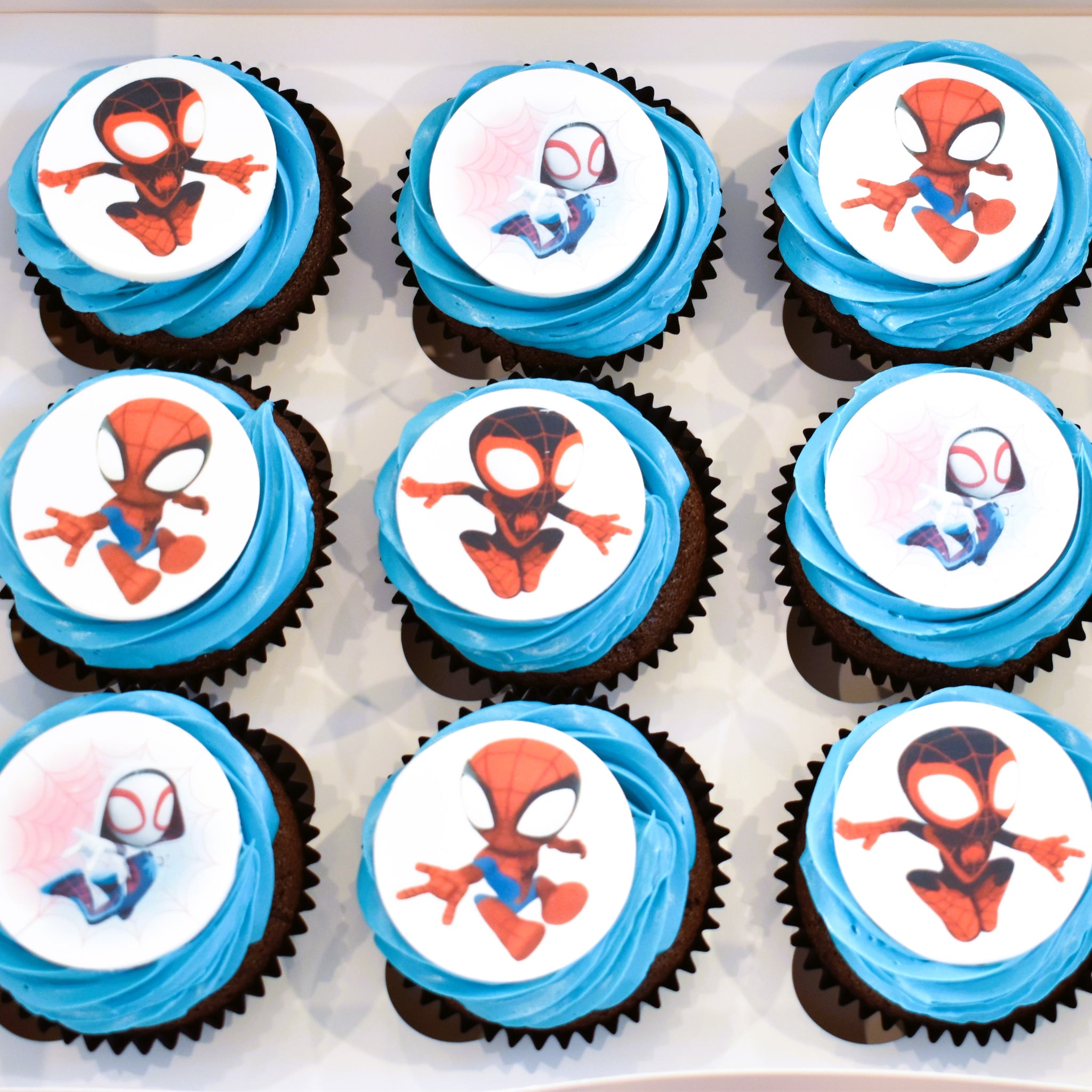 Spidey and Friends Edible Image Cupcakes