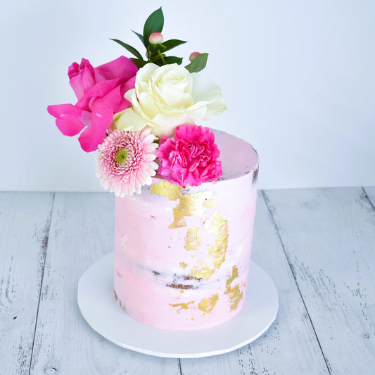 Floral Semi Naked Cake